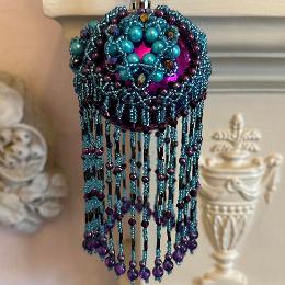 Beaded bauble Christmas tree ornament.