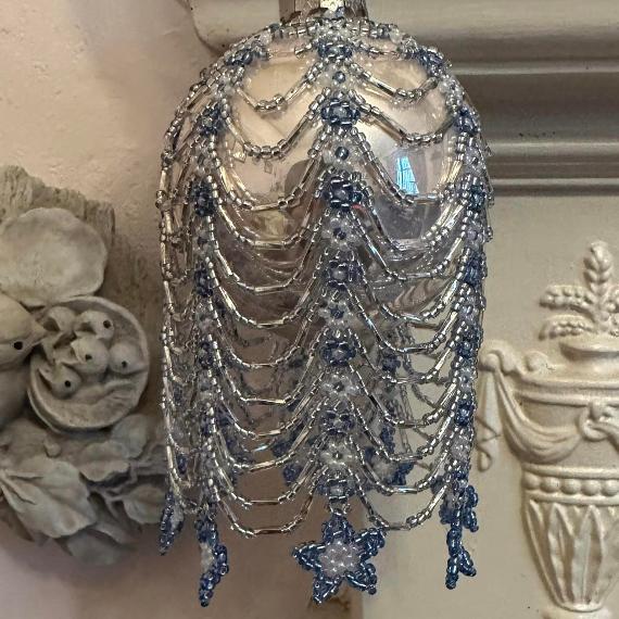 Beaded bauble ornament cover