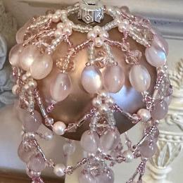 Beaded bauble Christmas tree ornament