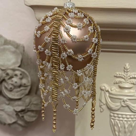 Beaded bauble ornament cover