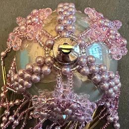 Beaded bauble Christmas tree ornament