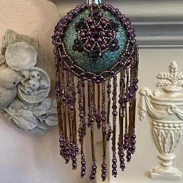 Beaded bauble Christmas tree ornament.